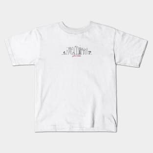 Doha Skyline - in one line - yalla habibi Kids T-Shirt